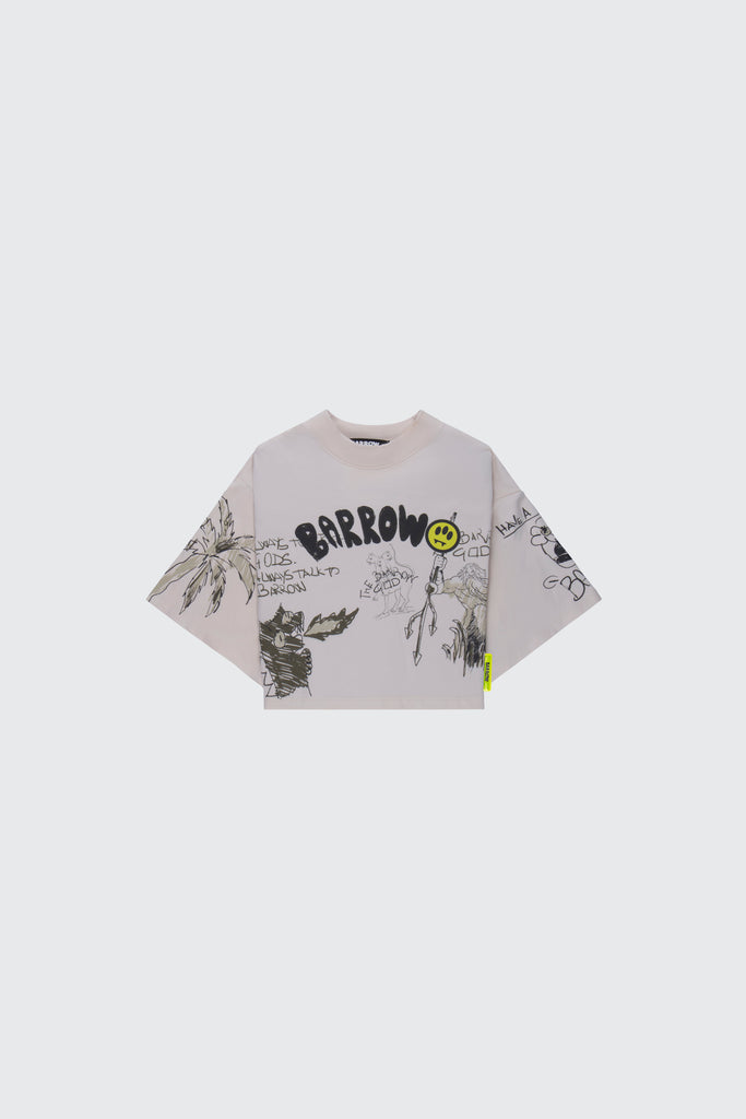 Barrow cropped t-shirt with sketch print