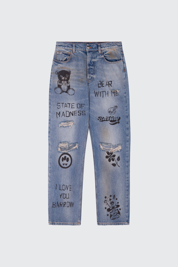 Barrow pantaloni denim 'sketch effect'