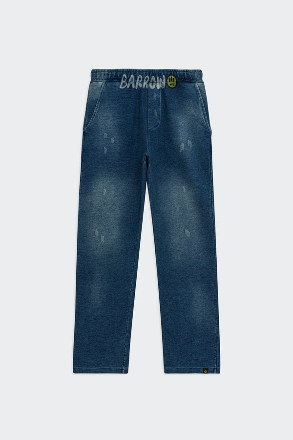 Barrow Pantalone in Felpa Effetto Denim