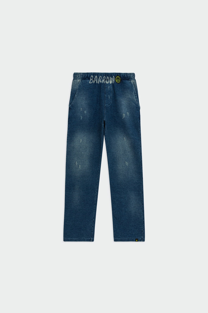 Barrow Pantalone in Felpa Effetto Denim