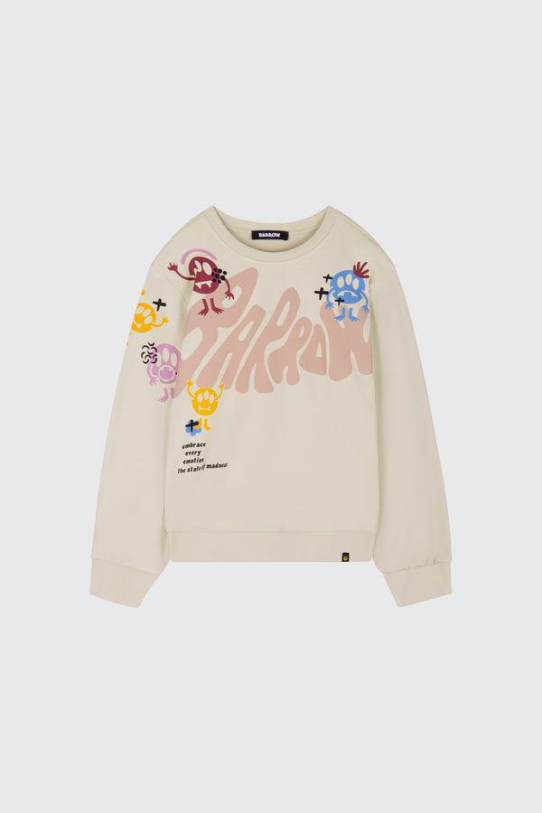 Barrow Flock Print Crewneck Sweatshirt