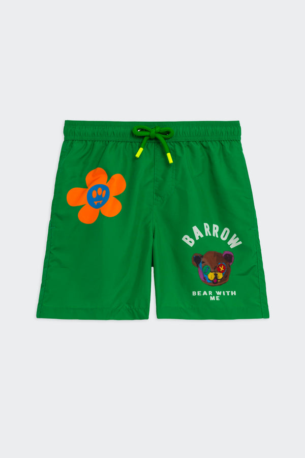 Barrow Kids patch logo swim-short